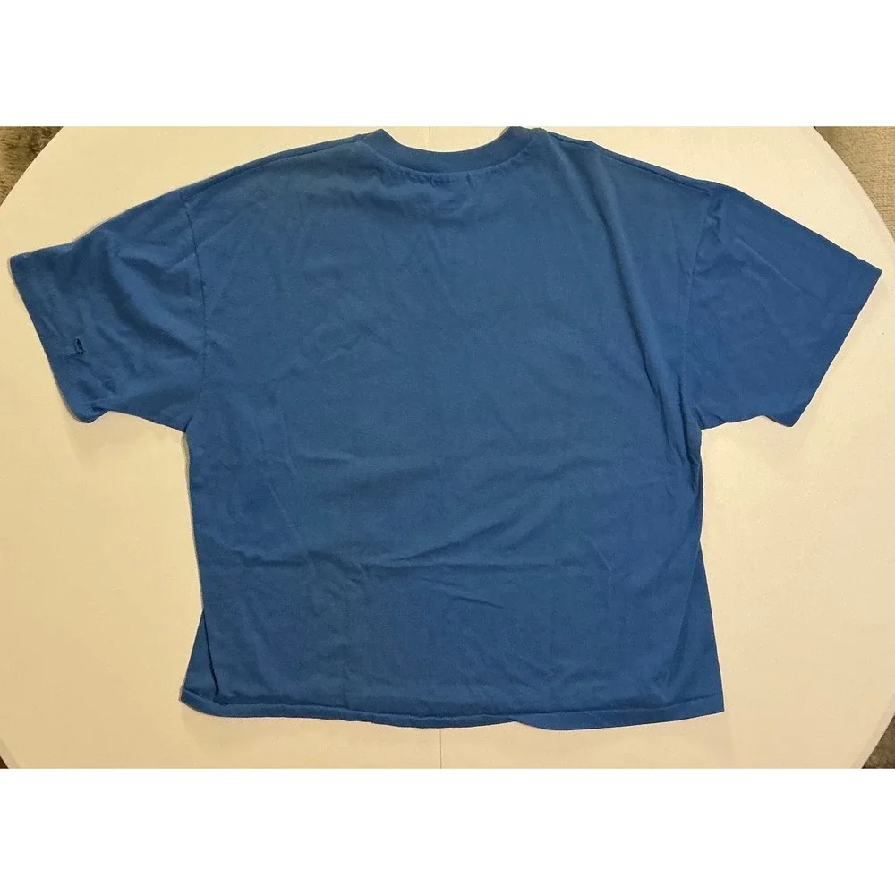 VTG USA Made‎ Single Stitch Christian Motorcycle Grunge T-Shirt Blue XXL Eagle